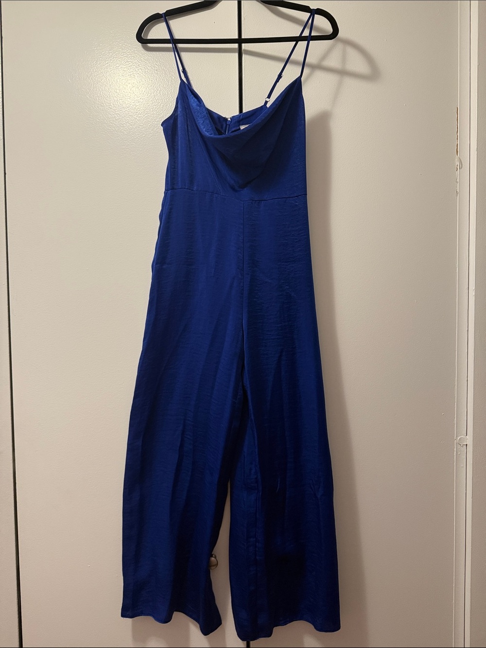 ASOS Cowl Neck Wide-Leg Jumpsuit in Royal Blue